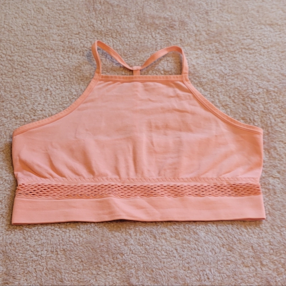 ND Intimate Elegant Seamless Halter Neck Bralette Pastel Orange. Size: L NWOT